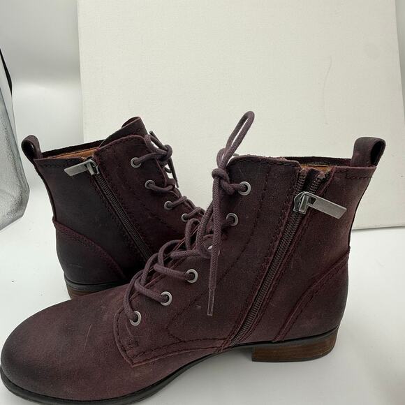 Earth® Dark 600 Red Leather Boots Women's size 10M Janel-QV - Picture 1 of 15